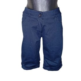   Női térdig érő sötétkék vászonnadrág – kényelmes fazon, elegáns hatás