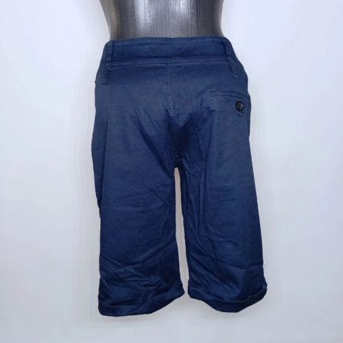 Női térdig érő sötétkék vászonnadrág – kényelmes fazon, elegáns hatás