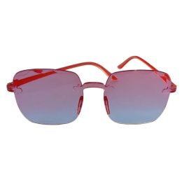   Piros-narancs átmenetes szögletes keret nélküli napszemüveg