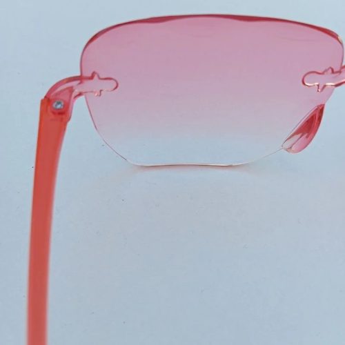 Piros-narancs átmenetes szögletes keret nélküli napszemüveg