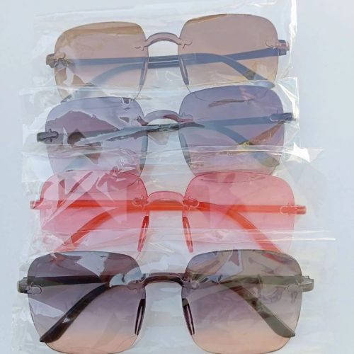 Piros-narancs átmenetes szögletes keret nélküli napszemüveg