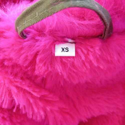 Ciklámen szőrmebéléses khaki parka kabát (EU 34 / XS)