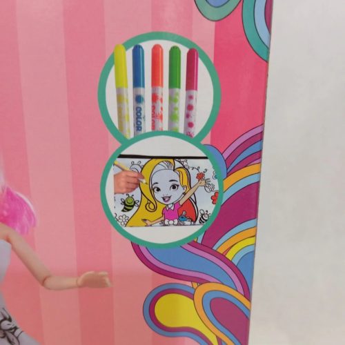 Girl Stylish színezhető ruha babaszett filctollakkal, kreatív gyerekjáték 3+ – 28 cm baba