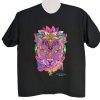 Színes Puerto Vallarta oroszlánfejes unisex T-shirt– fekete, 100% pamut