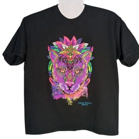   Színes Puerto Vallarta oroszlánfejes unisex T-shirt– fekete, 100% pamut