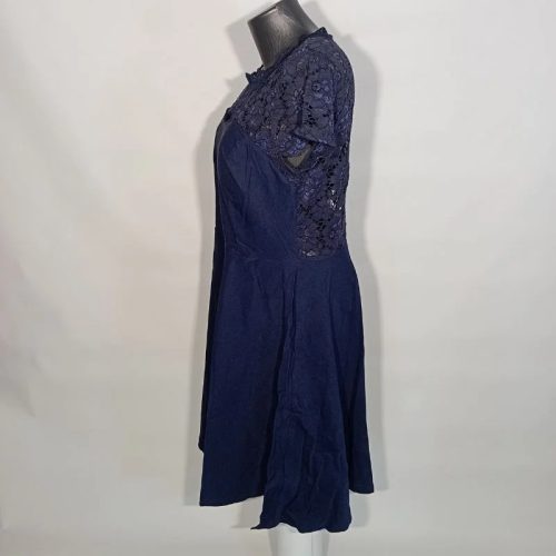 Miusol sötétkék csipkés alkalmi midiruha – 2XL