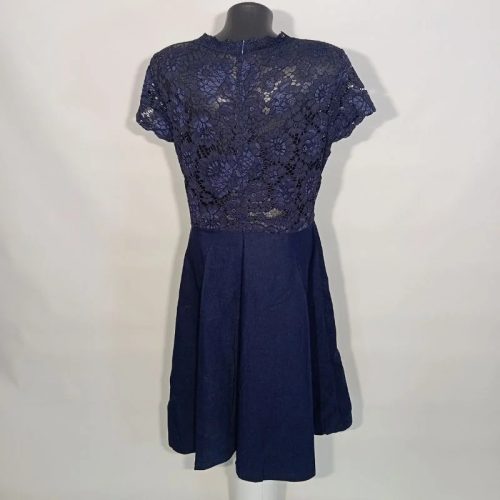 Miusol sötétkék csipkés alkalmi midiruha – 2XL