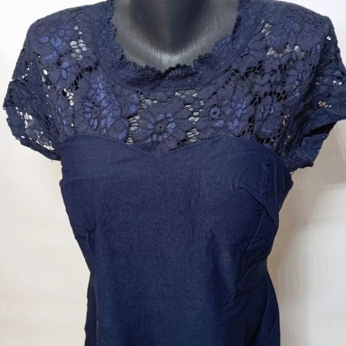 Miusol sötétkék csipkés alkalmi midiruha – 2XL