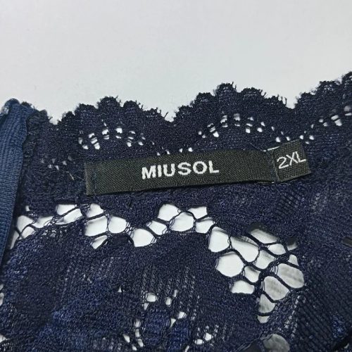 Miusol sötétkék csipkés alkalmi midiruha – 2XL