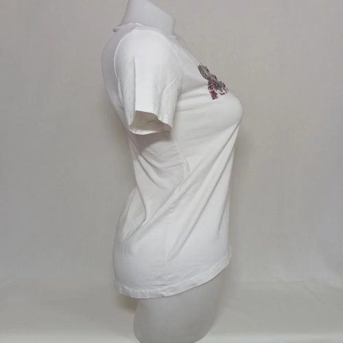 Mix’n Match fehér flitteres “MUSIC” női top – L