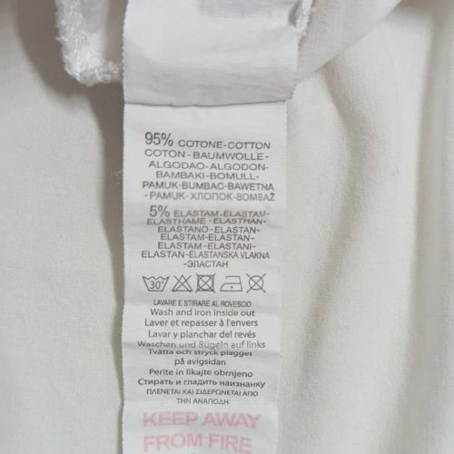 Mix’n Match fehér flitteres “MUSIC” női top – L