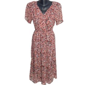 Monsoon karcsúsított midiruha színes apró leveles minta 