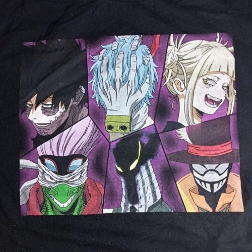 My Hero Academia fekete póló – League of Villains minta, XL
