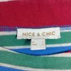 Nice & Chic színes csíkos ejtett vállú oversized póló – L méret