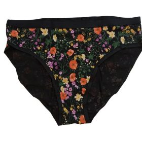 ONLY fekete, virágmintás magas derekú bikini alsó – Cotton Classic Wild Poppy (L)