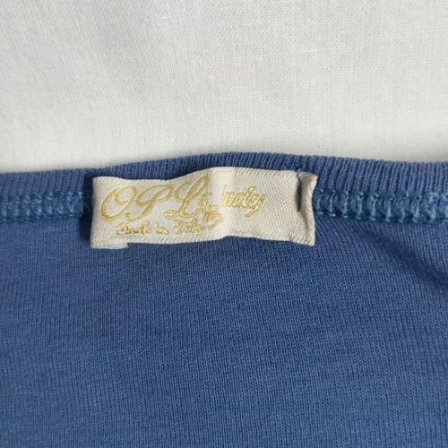 OP Lady kék női Basic póló strasszos szívekkel – M