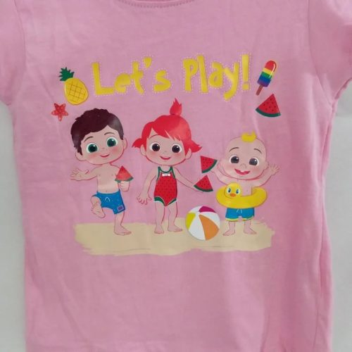 Cocomelon-rózsaszín-alapon-mintás-lányka póló – Let