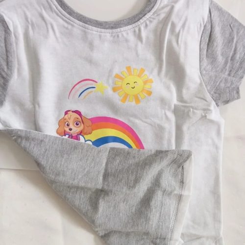 Paw Patrol kétoldalas lány T-shirt – szürke-fehér, 110/116-os méret