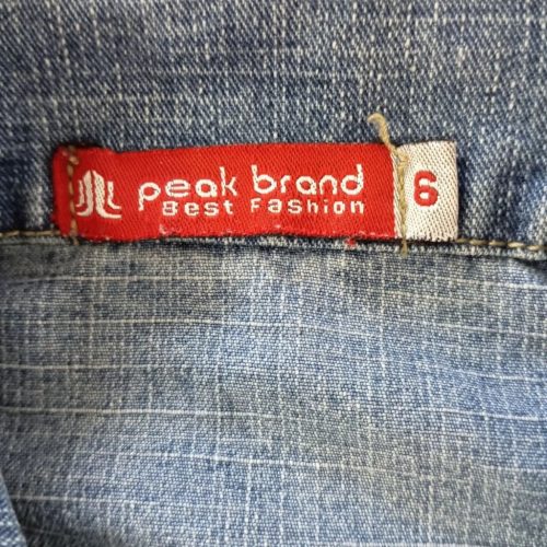 Fiú farmerdzseki – világoskék, hímzett mintával, Peak Brand - 116-os