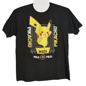 Fekete Pikachu Pokémon Grafikai Póló – L méret