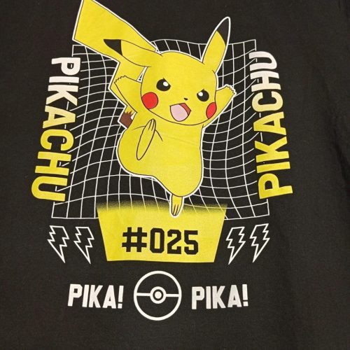 Fekete Pikachu Pokémon Grafikai Póló – L méret