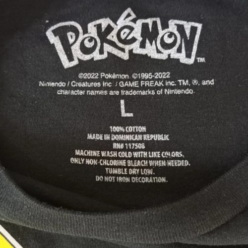 Fekete Pikachu Pokémon Grafikai Póló – L méret