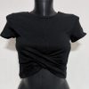 Pimkie fekete csavart crop-top póló – S méret