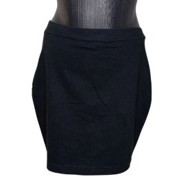   POP84 fekete pamut mini szoknya – elasztikus, olasz stílus