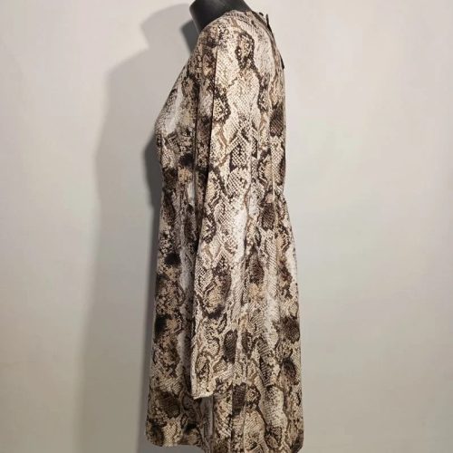 Primark kígyóbőr mintás hosszú ujjú midi ruha – 44