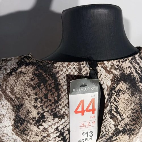 Primark kígyóbőr mintás hosszú ujjú midi ruha – 44