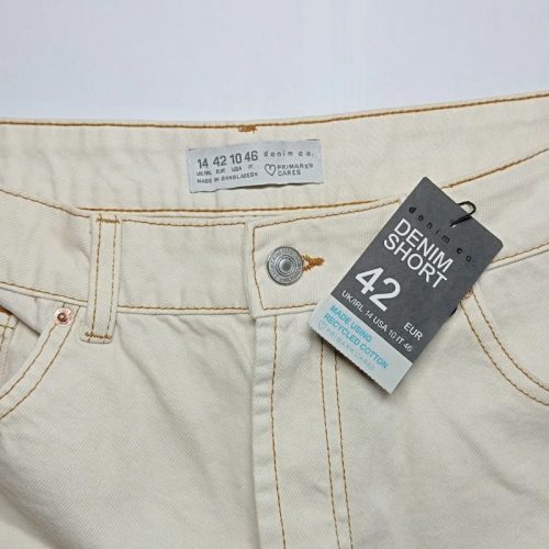 Primark ecru színű farmer rövidnadrág – 42-es méret