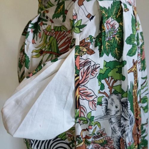 Revival dzsungel mintás A-vonalú egészruha