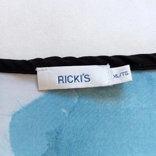 Ricki's virágmintás laza trikó – kék-fehér, XL