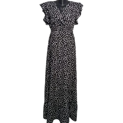 Shein fekete-fehér pöttyös maxi ruha – M méret