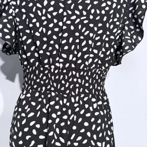 Shein fekete-fehér pöttyös maxi ruha – M méret