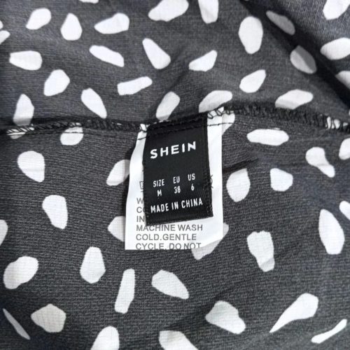 Shein fekete-fehér pöttyös maxi ruha – M méret