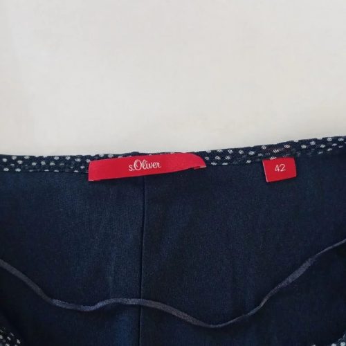 s.Oliver pöttyös nyári midi ruha – kék-fehér, 42