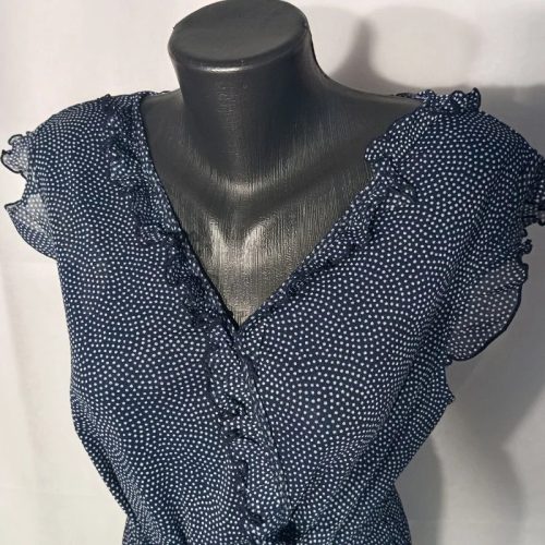 s.Oliver pöttyös nyári midi ruha – kék-fehér, 42