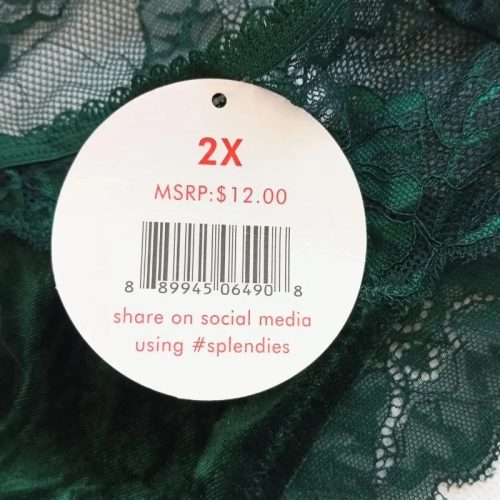 Splendies zöld csipkés női alsó – 2XL, új, címkés