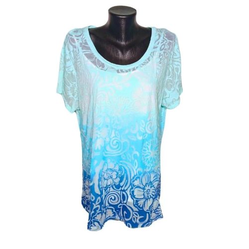 Style & Co. kék ombré virágmintás női felső