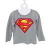 Superman hosszú ujjú gyerek póló – szürke, piros-sárga logóval - 110-1160-os