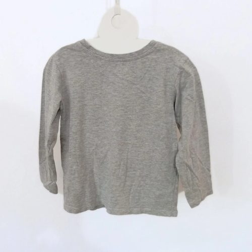 Superman hosszú ujjú gyerek póló – szürke, piros-sárga logóval - 110-1160-os