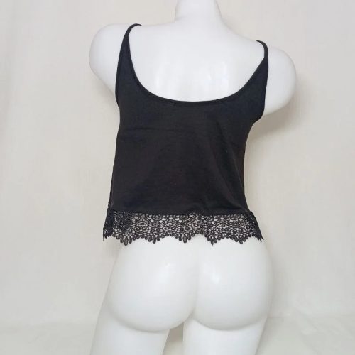 Terranova fekete csipkés Crop-Top – S méret