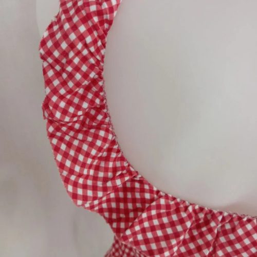 Tezenis kockás, fodros trikó