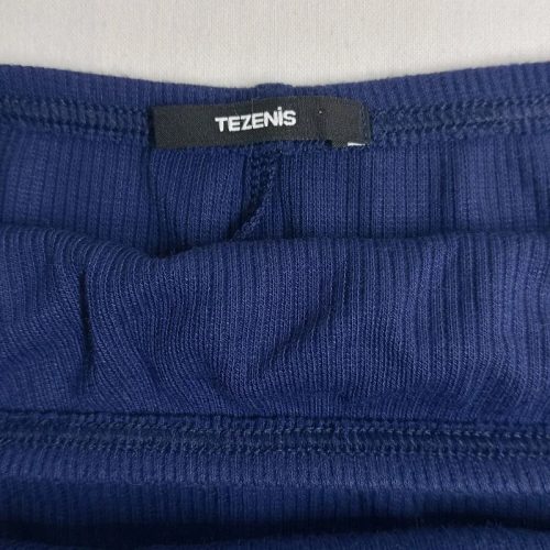 Tezenis kék pánt nélküli miniruha fodros szegéllyel