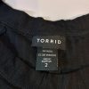 Torrid fekete ejtett vállú blúz – XXL méret, bordázott nyári fazon
