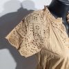 Őzbarna hímzett vintage nyári ruha – Vero Moda S méret