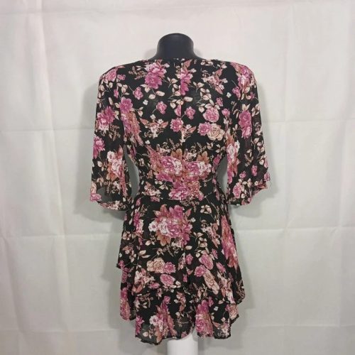  ValleyGirl miniruha overál rózsa mintás átlapolós 