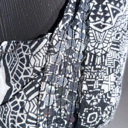 Yours fekete-fehér flitteres mintás női mini ruha 50-es (22-es méret)