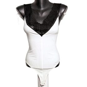 ZARA Trafaluc fehér-fekete csipkés body – S-es méret